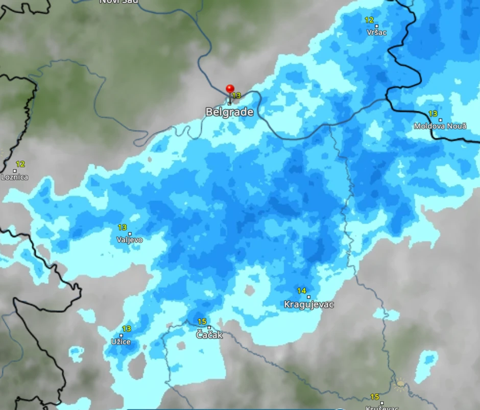 Kišni oblak oko 11 časova