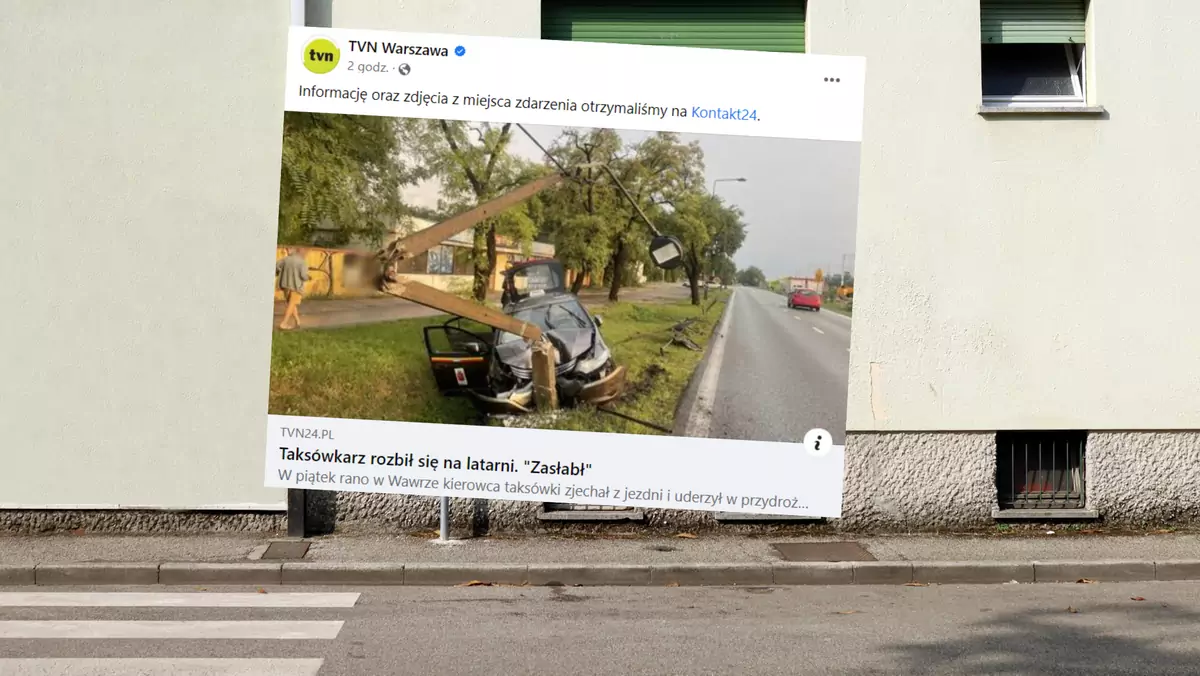 Dramatyczny wypadek w Warszawie (fot. screen: Facebook/TVNWarszawa)