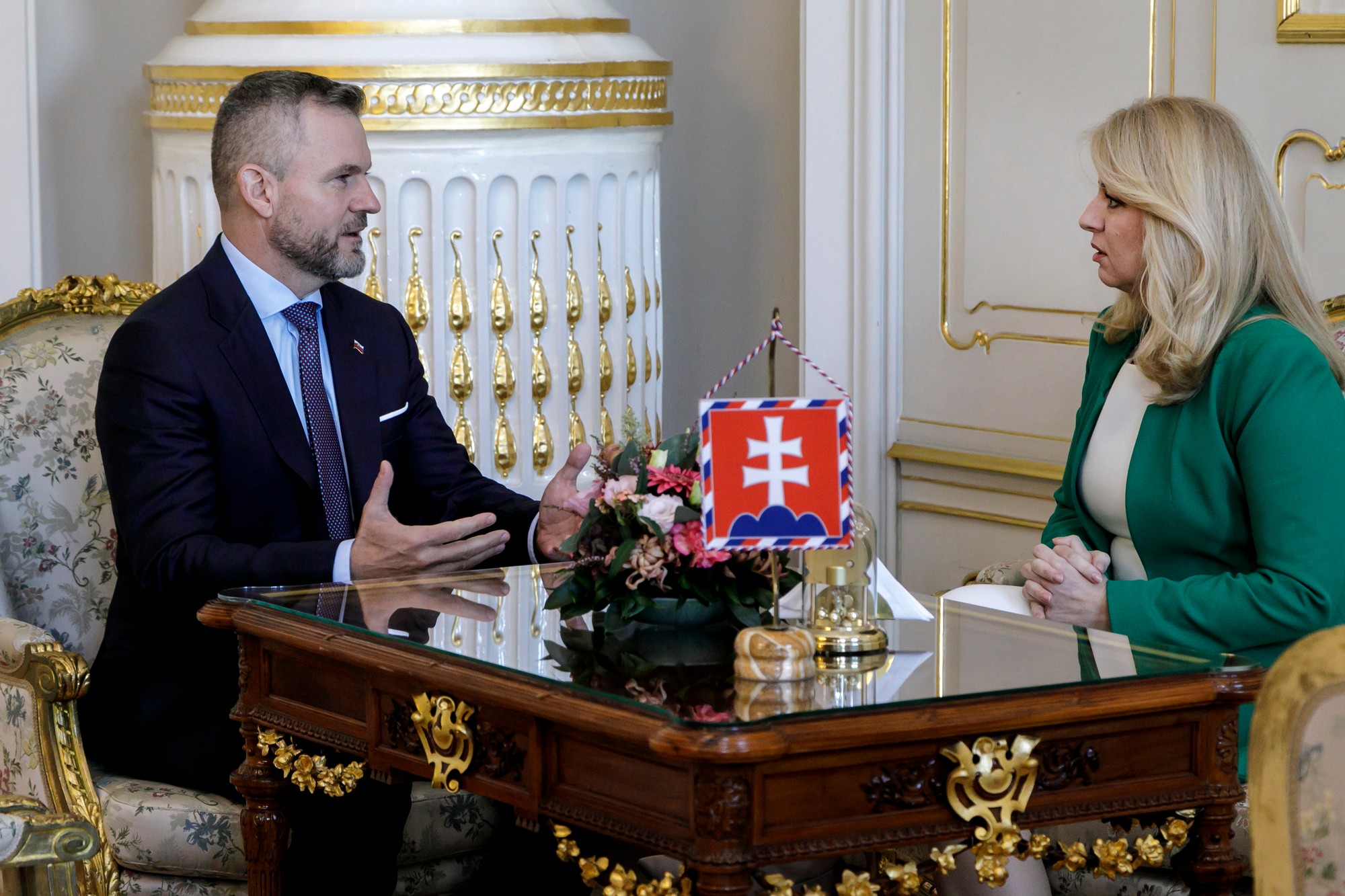 Predseda Národnej rady SR Peter Pellegrini a prezidentka SR Zuzana Čaputová.