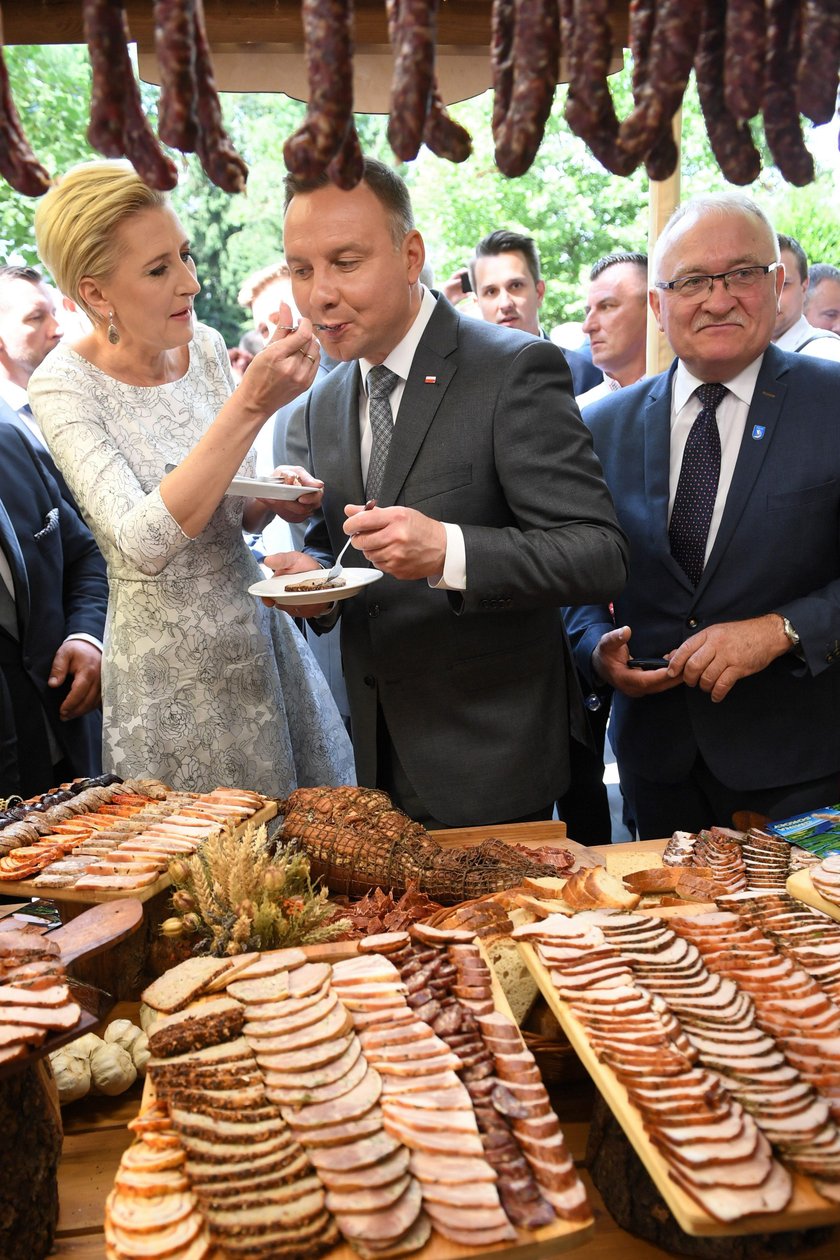 Prezydent Andrzej Duda wraz z małżonką podczas uroczystej gali AgroLigi