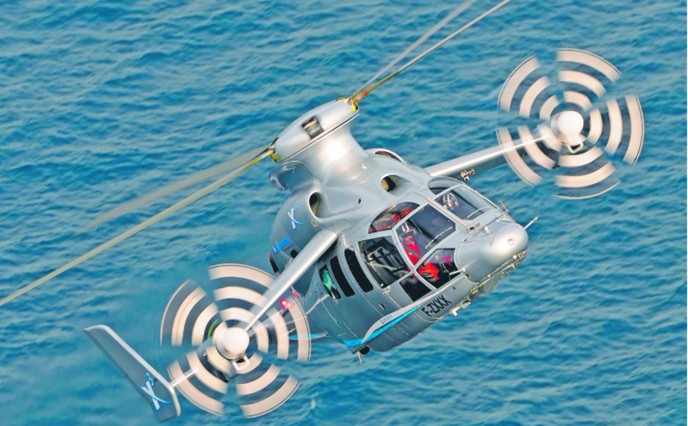 Eurocopter X3. Producent: Airbus Helicopters; osiągana prędkość: 255 węzłów; załoga: 2; liczba pasażerów: b.d.