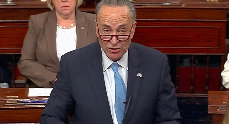 Senate Minority Leader Chuck Schumer on Capitol Hill in Washington on May 10.