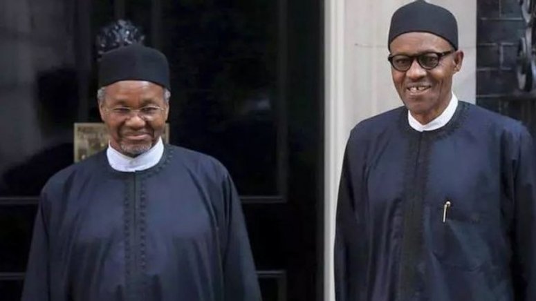 From Left: President Buhari's nephew, Mallam Mamman Daura and President Muhammadu Buhari Buhari are said to have come a long way right from their childhood. (Daily Nigeria)