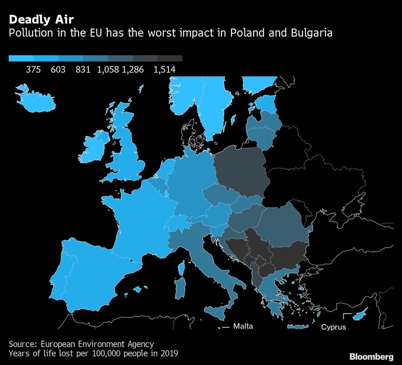 Zabójcze powietrze. Zanieczyszczenia w UE mają największy wpływ na Polskę i Bułgarię