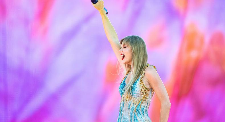 Taylor Swift performs during the Eras Tour in Denver.Grace Smith/MediaNews Group/The Denver Post via Getty Images