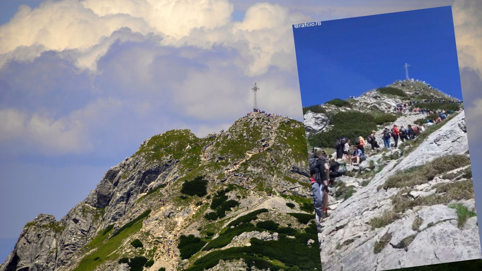 Ogromna kolejka do wejścia na Giewont