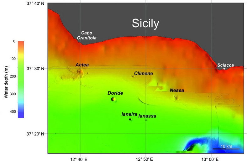 Trzy podwodne wulkany odkryte u wybrzeży Sycylii