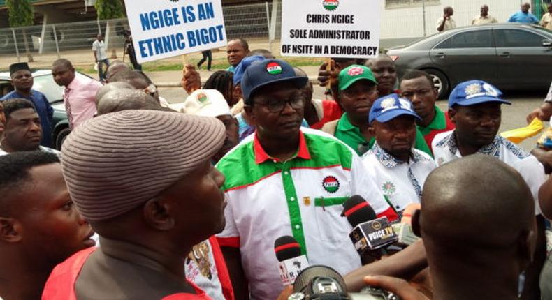 NLC President Ayuba Wabba at the protest [nan]