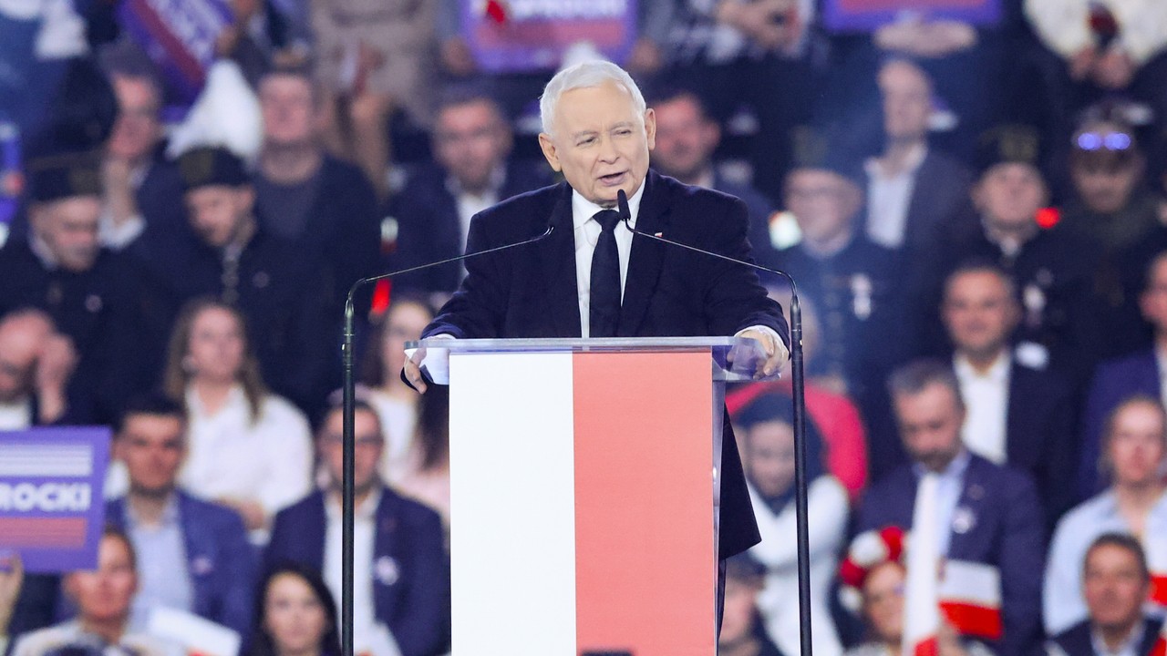 Jarosław Kaczyński na konwencji Karola Nawrockiego. "Chcą nam zabrać wszystko"