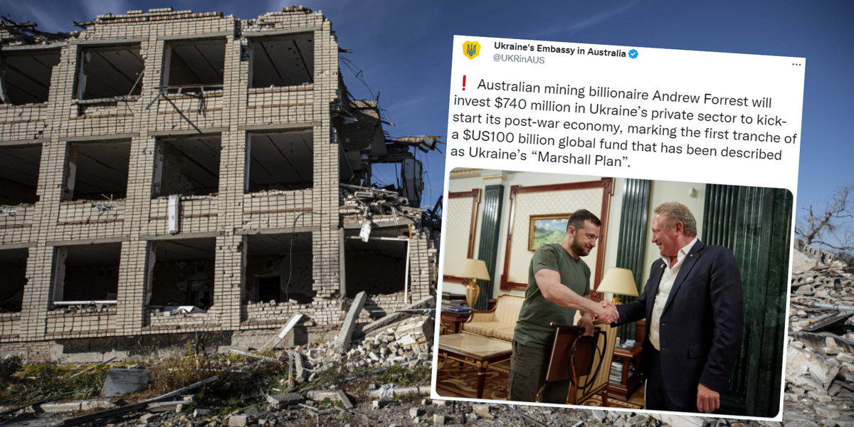 Australijski miliarder chce pomóc w odbudowie Ukrainy (screen: Twitter/Ukraine's Embassy in Australia)