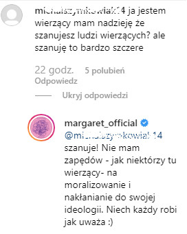 Margaret na Instagramie