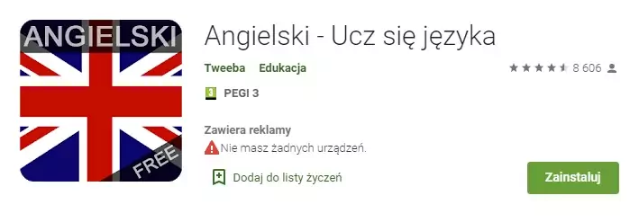 Aplikacja do nauki angielskiego &quot;Ucz się języka&quot;