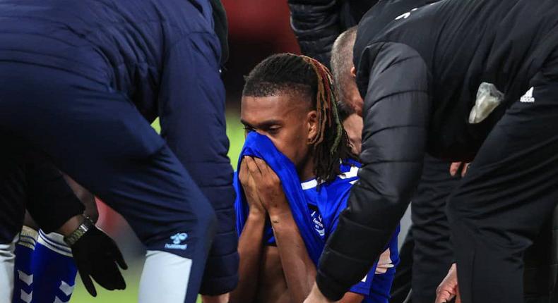 Iwobi was stretchered off after sustaining an injury against Manchester United