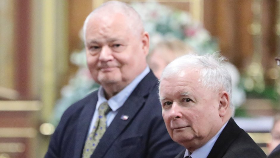 Prezes NBP Adam Glapiński i prezes PiS Jarosław Kaczyński