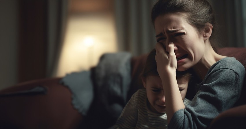 Majka i ćerka - ilustracija