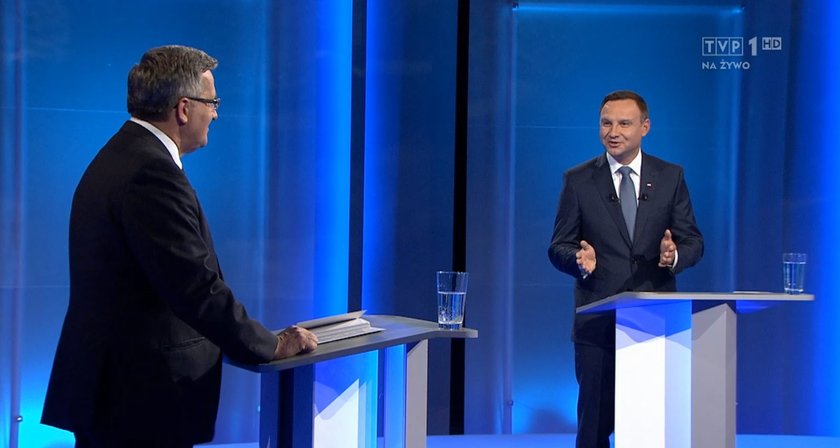 Andrzej Duda podczas debaty prezydenckiej z Bronisławem Komorowskim