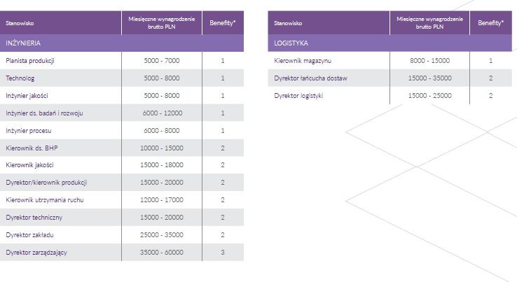 W logistyce średnie zarobki spadły. Obecnie specjaliści z tej branży zarabiają średnio 7 tys. 978 zł, podczas gdy w poprzednim raporcie średnia kwota brutto była na poziomie 8 tys. 295 zł. Natomiast średnia płaca inżynierów wzrosła do 8 tys. 925 zł, z 8 tys. 35 zł w ubiegłym roku.
<br>
W 2015 roku zastanawialiśmy się, czy spełnią się tezy o „bitwie o inżyniera” pomiędzy pracodawcami. <br>
W niektórych obszarach rok 2016 zdecydowanie jest czasem rynku kandydata. Świadczy o tym liczba bardzo interesujących propozycji na rynku pracy, jak również informacje od kandydatów, którzy bardzo często zaangażowani są równocześnie w więcej niż jeden proces rekrutacyjny. Sytuacja dotyczy zarówno specjalistów, jak i menedżerów. <br>
Nowe stanowiska w organizacjach polskich powstają dzięki coraz większej ekspansji firm produkcyjnych poza granice kraju. Również międzynarodowe korporacje coraz częściej decydują się na ulokowanie nowych odpowiedzialności w swoich strukturach europejskich przypisanych do polskich jednostek biznesowych. Wielu bardzo dobrych inżynierów i menedżerów posiada możliwości rozwoju we własnej organizacji, co również determinuje wzrost wynagrodzeń przy zwiększeniu zakresu obowiązków czy odpowiedzialności. <br>
Aż tak wyraźnych różnic nie zauważamy porównując branże produkcyjną i logistyczną. W branży TSL koszt nadal ma olbrzymie znaczenie i przy coraz większej konkurencji na rynku pracodawcy niekoniecznie zwiększają wynagrodzenia swoim pracownikom, jak również nie proponują wyższych zarobków niż w 2015 roku.
<br><br>Źródło: Antal Market Research
