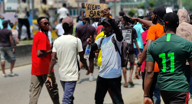 #EndSARS protesters in Lagos