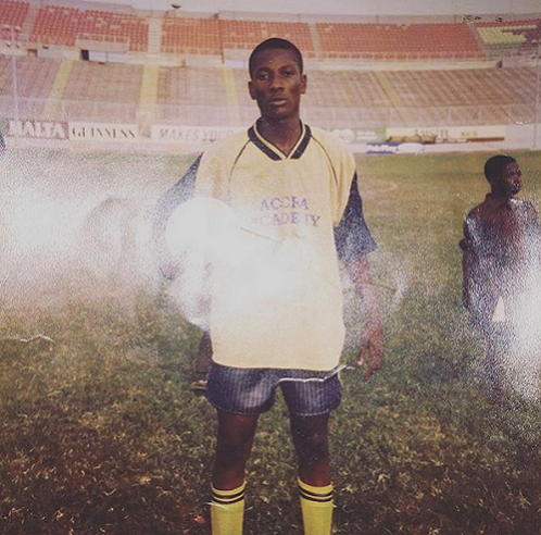 Asamoah Gyan's talent attracted interest from scouts while leading the Accra Academy School team