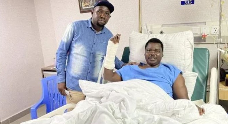 File image of former Ainabkoi MP William Chepkut when Kipchumba Murkomen visited him in hospital