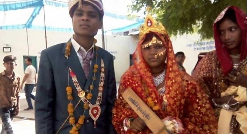 An Indian bride with her bat 