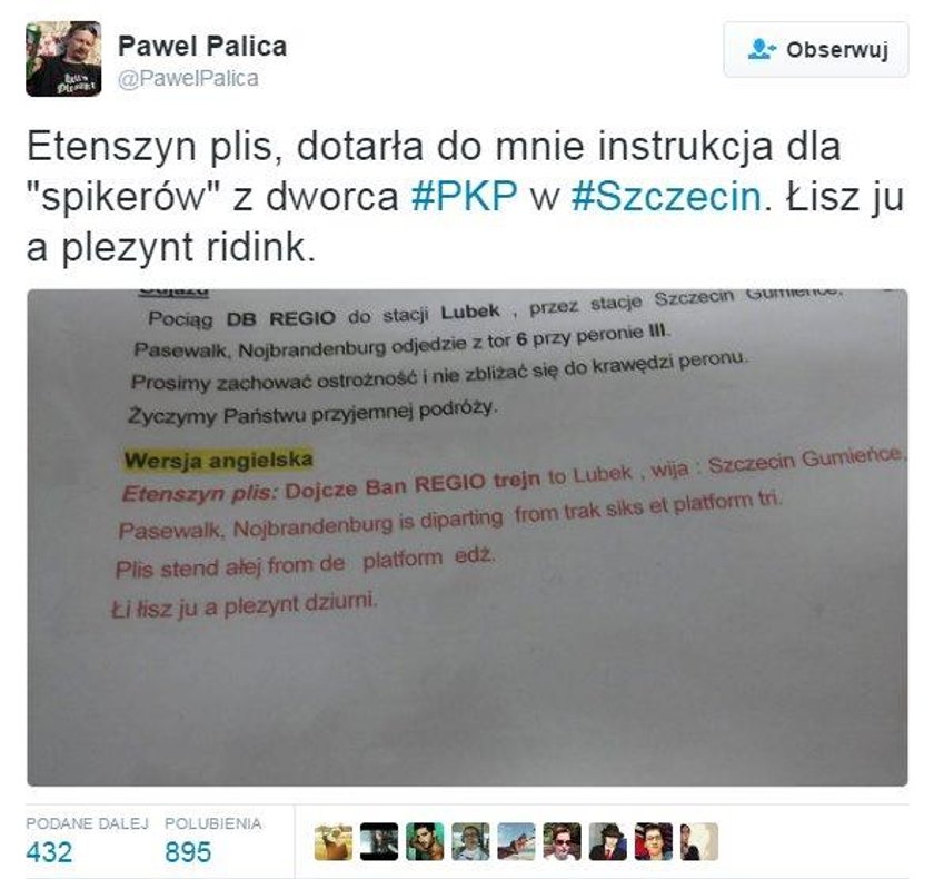 Instrukcja dla spikerów na dworcu PKP w Szczecinie