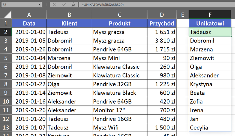 Kurs Excel Cz 8 Nowe Funkcje Tablicowe 1559