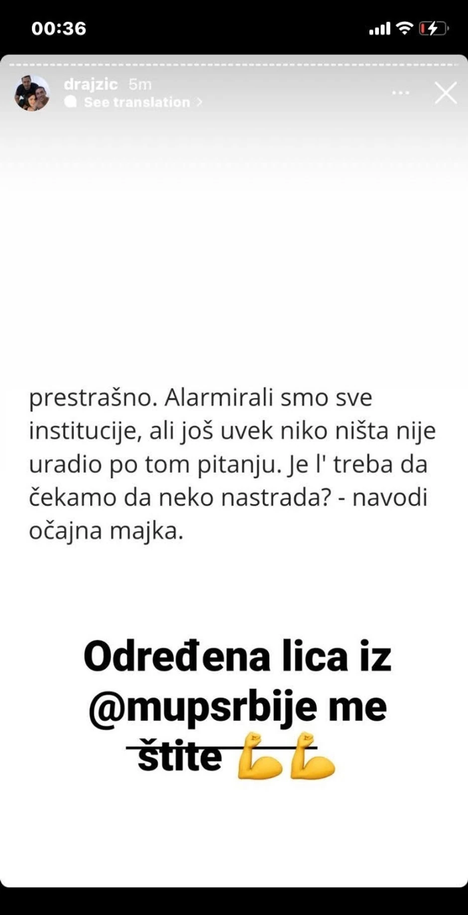 Objava manijaka iz Batajnice na društvenim mrežama