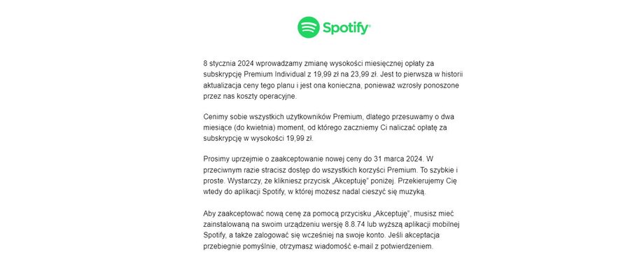 Takie maile dostają abonenci Spotify