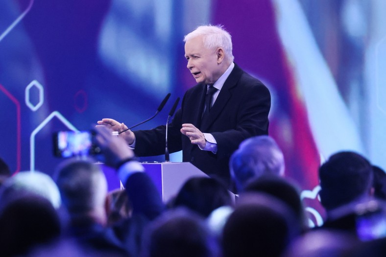 Jarosław Kaczyński podczas konwencji programowej PiS