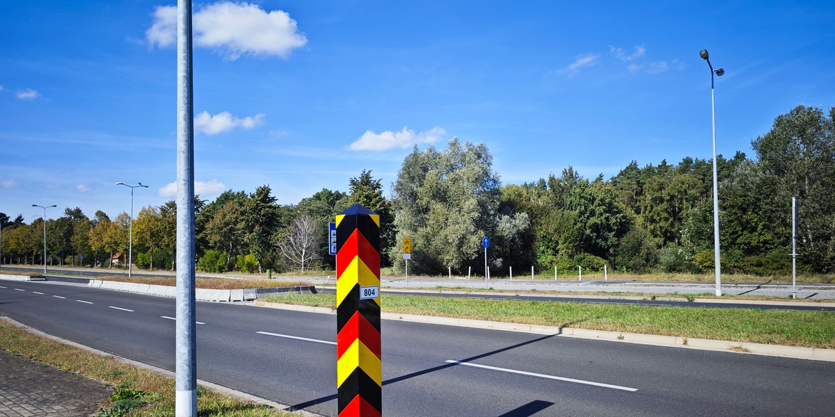 Granica pomiędzy Polską a Niemcami.