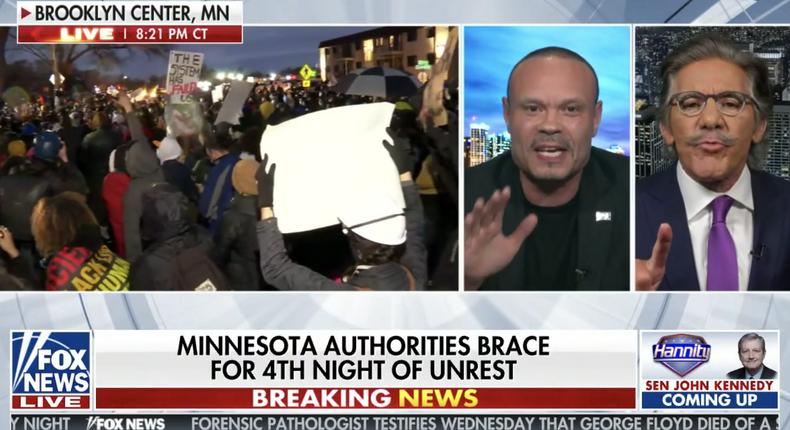 The Fox News contributor Dan Bongino argued with the Fox News correspondent-at-large Geraldo Rivera on Hannity on Wednesday night.
