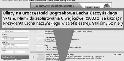 SKANDAL! Kupczą biletami na pogrzeb Pierwszej Pary!