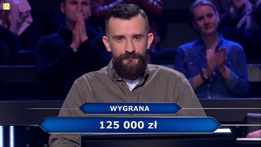 "Milionerzy" - Sebastian wygrał 125 tysięcy złotych