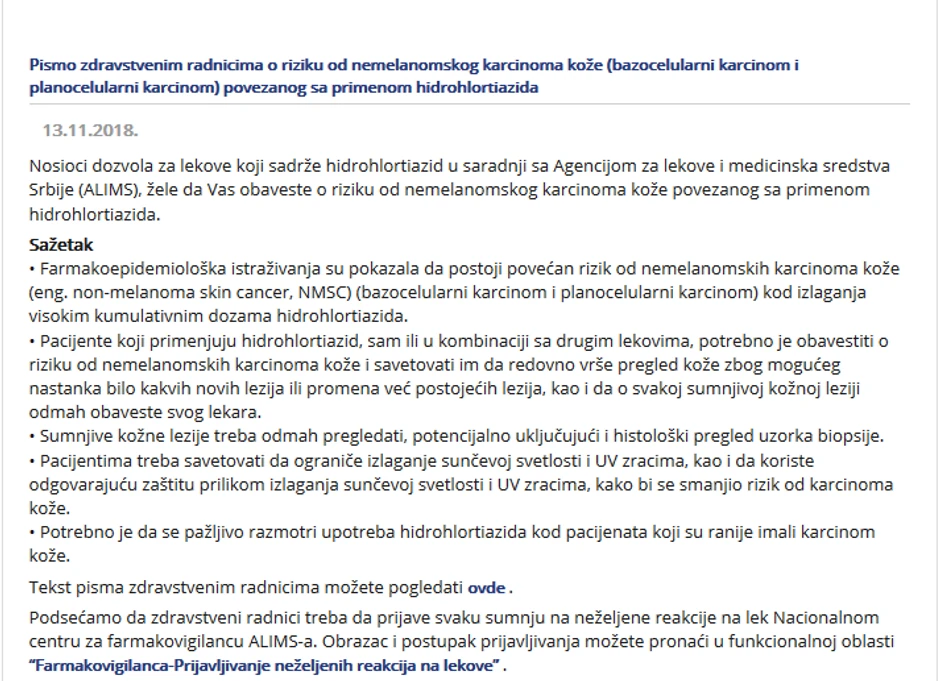 Pismo zdravstvenim radnicima