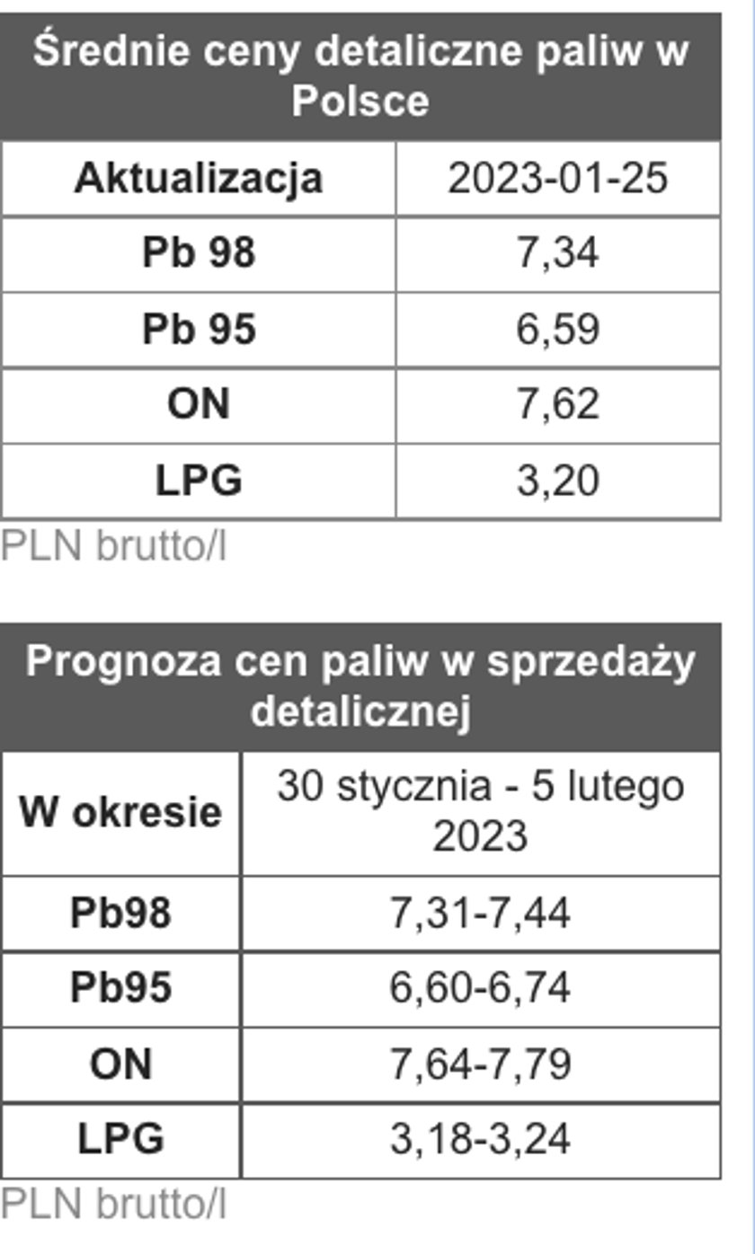 Prognozy cen paliw.