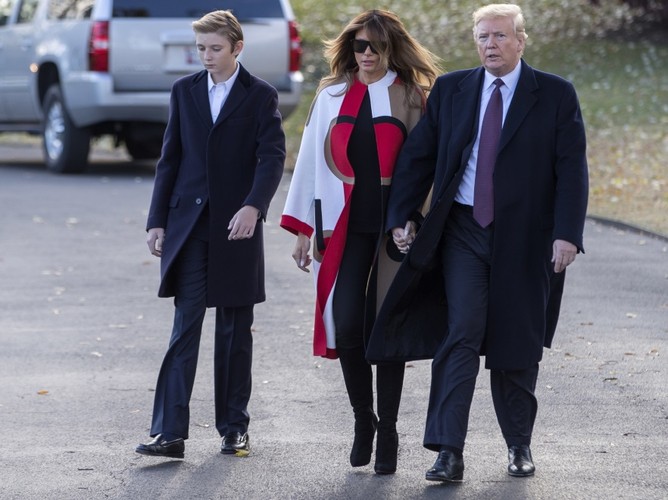 Baron, Melania i Donald Trumpowie