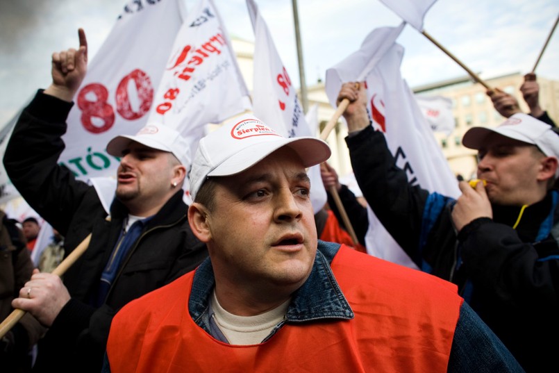 Związkowcy protestowali w Warszawie