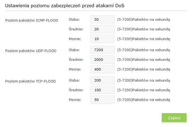 Ochrona przed atakiem DoS - TP-Link Archer C8