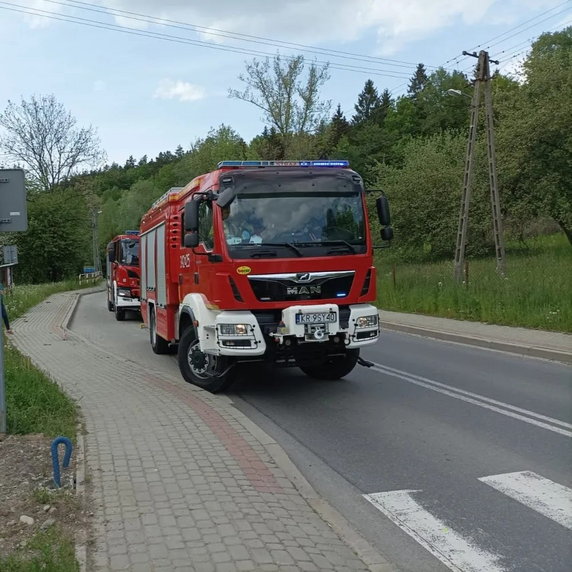 Wypadek na skrzyżowaniu w Łazach Biegonickich