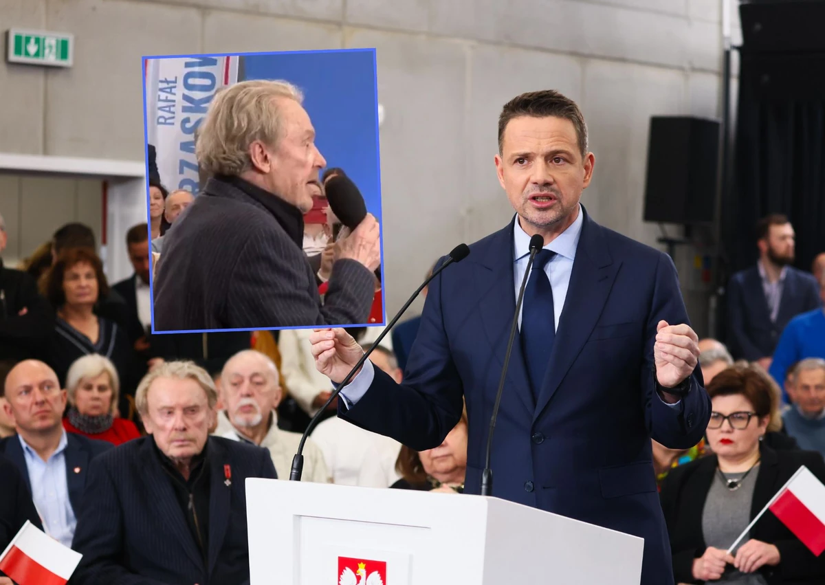 Sceny na wiecu Gospodarza. Olbrychski wziął mikrofon i się zaczęło