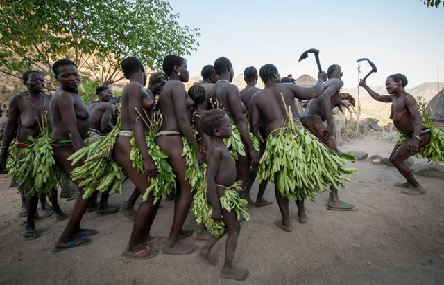 Early naked african tribes