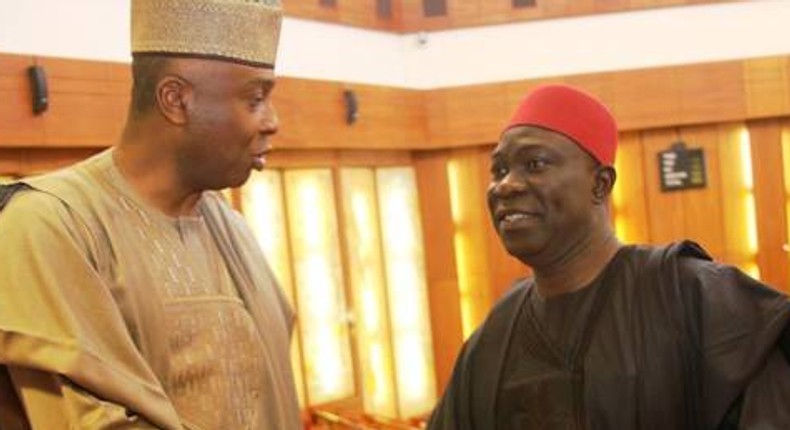 Senate President, Bukola Saraki and Deputy Senate President, Ike Ekweremadu