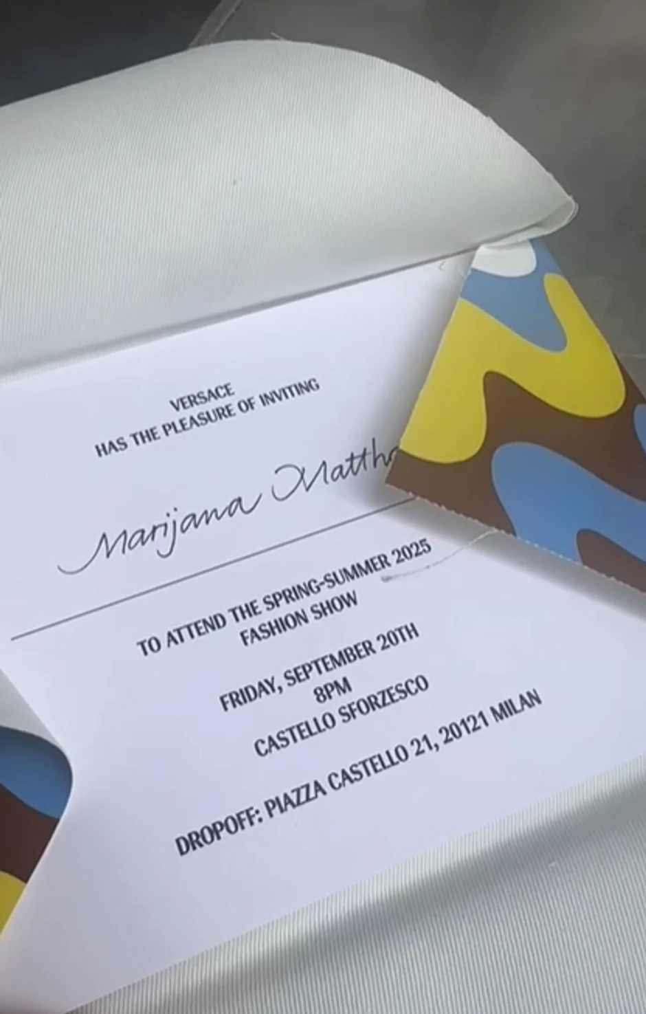 Marijana Mateus, objava na Instagramu iz Milana