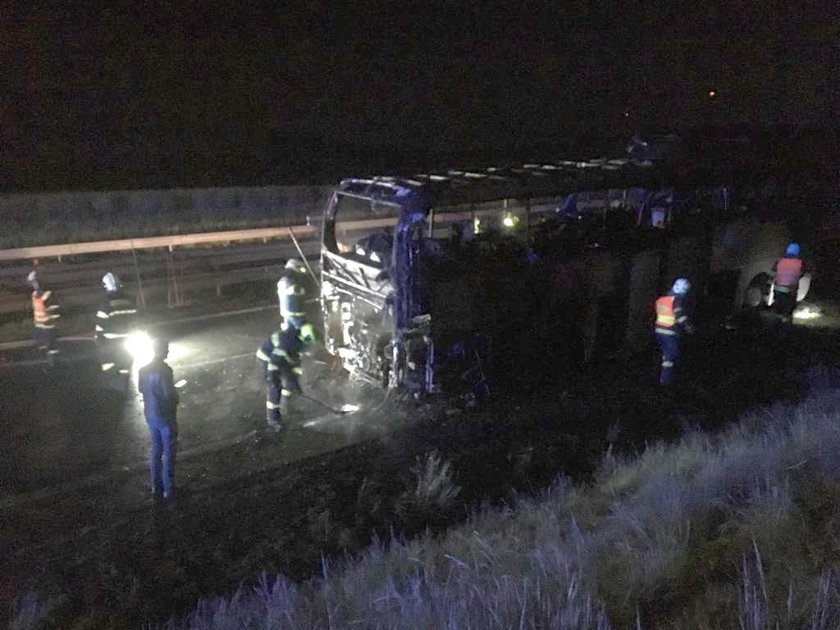 Pożar autobusu wiozącego uczniów z Polski