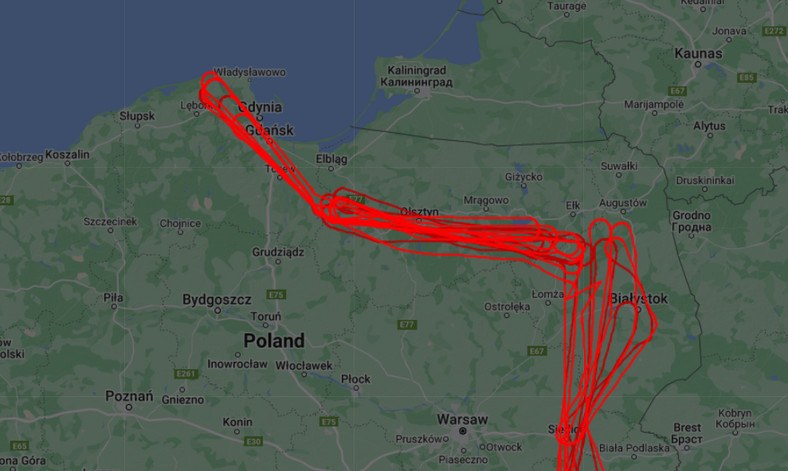 Trasa RQ-4 Global Hawk nad Polską