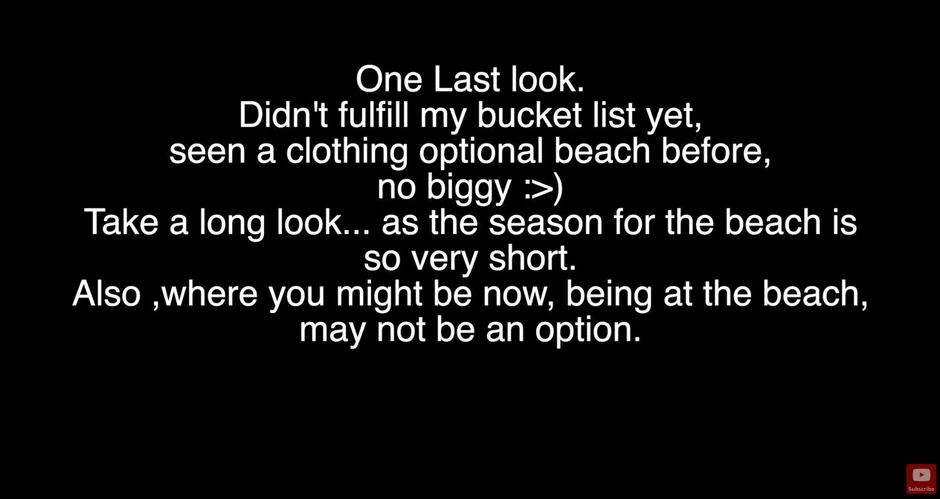 Poruka pratiocima unutar videa nakon snimanja žene u toplesu