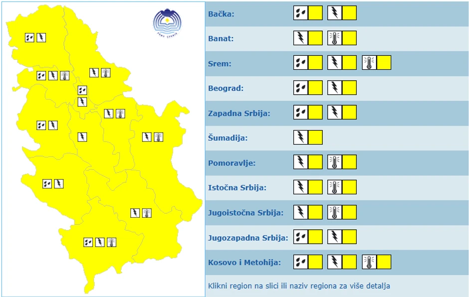 Meteoalarm za 17. avgust