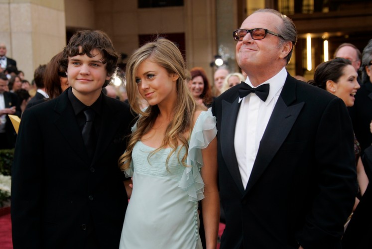 Jack Nicholson z dziećmi Lorraine i Raymondem na gali oscarowej w 2006 roku