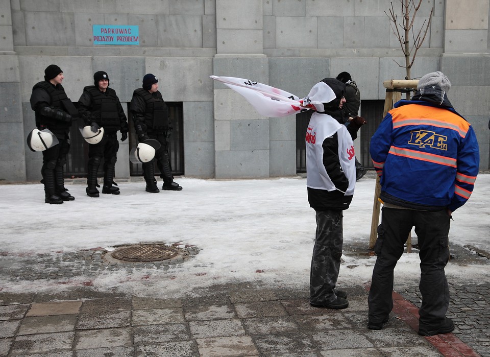 Warszawa: protest związkowców PGE